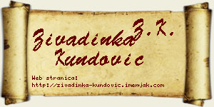 Živadinka Kundović vizit kartica